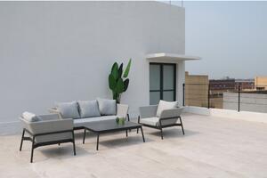 Čierny/sivý záhradný lounge set pre 4 Tyssedal - Selection