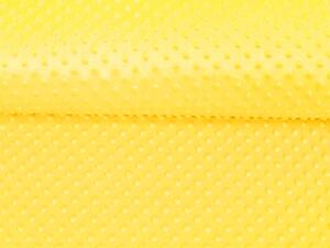 Detská látka Minky 3D bodky MKP-015 Sýto žltá - šírka 150 cm