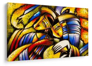 Obraz - Olejomaľba, milenci (90x60 cm)