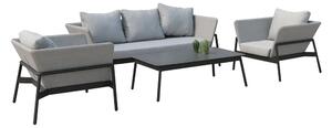 Čierny/sivý záhradný lounge set pre 4 Tyssedal - Selection