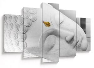 Obraz - Biely Budha (150x105 cm)