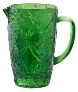 Zelený sklenený džbán s vrúbkami Saint-Émilion - 12*20 cm / 1000 ml - J-Line by Jolipa