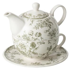 Biela porcelánová kanvička tea for one Vintage Blossom - 6*6*13 cm - J-Line by Jolipa