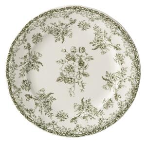 Biely porcelánový dezertný tanierik Vintage Blossom - ⌀ 20*1,8 cm - J-Line by Jolipa