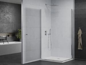 Mexen Pretoria Duo, sprchovací kút s 2-krídlovými dverami 80 (dvere) x 70 (dvere) cm, 6mm číre sklo, chrómový profil + slim sprchová vanička 5cm biela, 852-080-070-01-02-4010