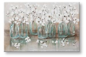 Maľovaný obraz na stenu KVETY 1 dielny YOBCWFFL085 - 120x80 cm