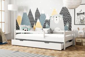 Detská posteľ z masívu borovice FILÍPOK - 200x90 cm - biela