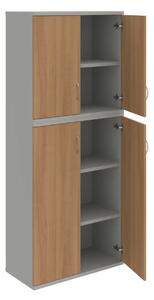Office Pro skriňa S 5 80 06 sivá/agát 800x400x1920 mm