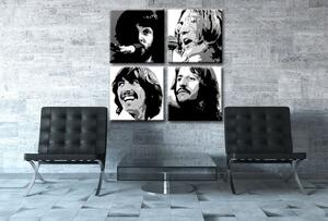 Ručne maľovaný POP Art obraz BEATLES 4 dielny bea4