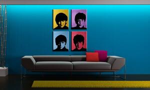 Ručne maľovaný POP Art obraz BEATLES 4 dielny bea6