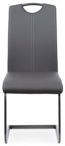 Stolička s jednoduchým dizajnom čalúnená šedou ekokožou (a-613 šedá)