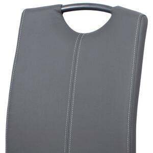 Stolička s jednoduchým dizajnom čalúnená šedou ekokožou (a-613 šedá)
