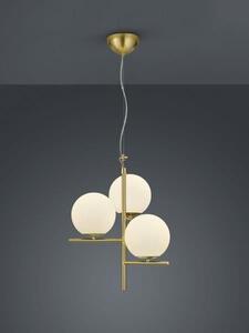 TRIO 302000308 Pure Závesné svietidlo 400mm E14 3X28W Mosadz, biela