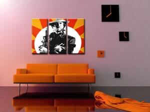 Ručne maľovaný POP Art obraz Clint Eastwood 3 dielny ce2