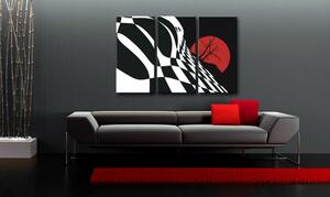 Ručne maľovaný POP Art obraz Abstract Chessboard 3 dielny fl