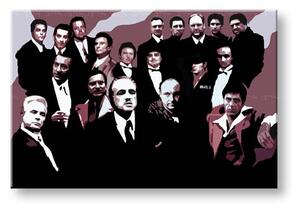 Ručne maľovaný POP Art obraz The MAFIA Family 2 dielny family