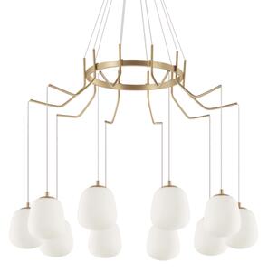 Závesné svietidlo/Luster Ideal lux 206394 KAROUSEL SP10 10xG9 15W saténová mosadz