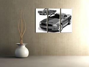 Ručne maľovaný POP Art obraz FORD MUSTANG 3 dielny fm2