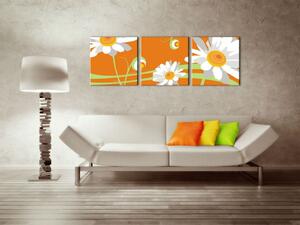 Ručne maľovaný POP Art obraz Flower 3 dielny flo6