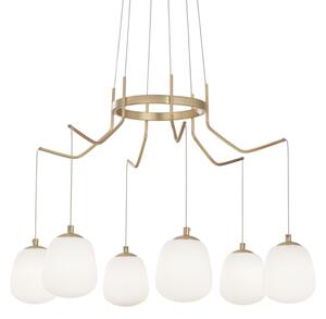 Závesné svietidlo/Luster Ideal lux 206387 KAROUSEL SP6 6xG9 15W saténová mosadz