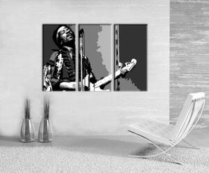 Ručne maľovaný POP Art obraz Jimmy Hendrix 3 dielny jh