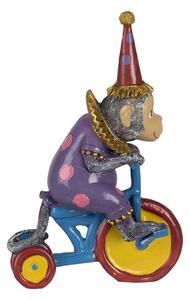 Dekoratívne soška cirkusové opice na bicykli - 18 * 11 * 20 cm - Clayre & Eef