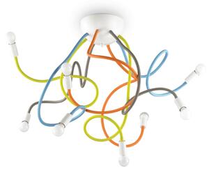 Stropné svietidlo Ideal lux 159010 MULTIFLEX PL8 COLOR 8xE14 40W čierna