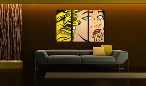 Ručne maľovaný POP Art obraz LICHTENSTEIN 3 dielny li3/x2