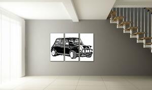 Ručne maľovaný POP Art obraz MINI COOPER 3 dielny mini