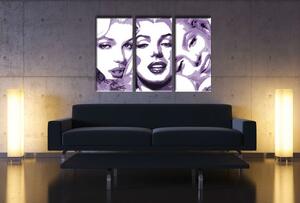 Ručne maľovaný POP Art obraz Marilyn MONROE 3 dielny mon4