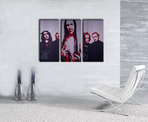 Ručne maľovaný POP Art obraz Marilyn Manson 3 dielny mm