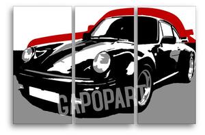 Ručne maľovaný POP Art obraz PORSCHE 911 3 dielny por5