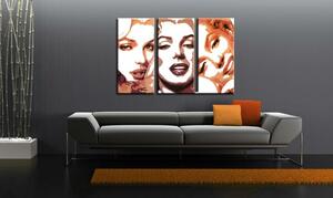 Ručne maľovaný POP Art obraz Marilyn Monroe 3 dielny mon2