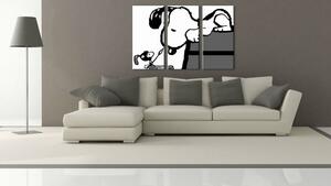 Ručne maľovaný POP Art obraz SNOOPY 3 dielny snoopy3