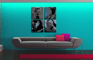 Ručne maľovaný POP Art obraz Rolling Stones 4 dielny rs