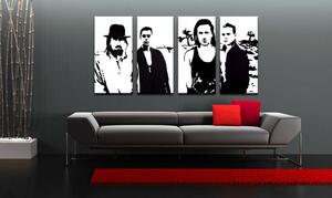 Ručne maľovaný POP Art obraz U2 in Black 4 dielny U22