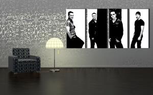 Ručne maľovaný POP Art obraz U2 in Black 4 dielny U2