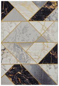 Hanse Home Collection koberce Kusový koberec Flair 105610 Noble Black Grey Gold – na von aj na doma - 80x165 cm