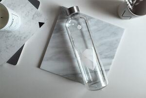 Equa Sklenená fľaša MISMATCH Silver, Borosilikátové sklo + plsť 750 ml