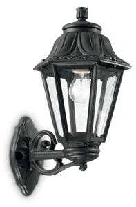 Exteriérové nástenné svietidlo Ideal lux 101491 ANNA AP1 BIG NERO 1xE27 60W IP44