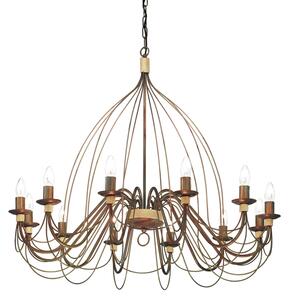 Závesné svietidlo/Luster Ideal lux 097671 CORTE SP12 RUGGINE 12xE14 40W
