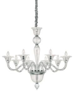 Závesné svietidlo/Luster Ideal lux 199382 BRIGITTA SP8 TRASPARENTE 8xE14 40W chróm