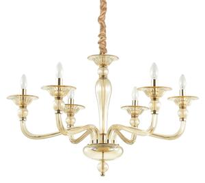 Závesné svietidlo/Luster Ideal lux 159942 DANIELI SP6 AMBRA 6xE14 40W jantár