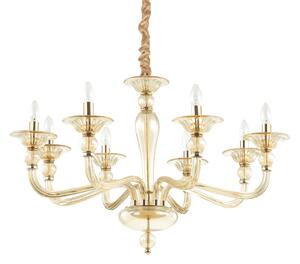 Závesné svietidlo/Luster Ideal lux 159973 DANIELI SP8 AMBRA 8xE14 40W jantár