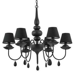 Závesné svietidlo/Luster Ideal lux 111872 BLANCHE SP6 NERO 6xE14 40W čierna
