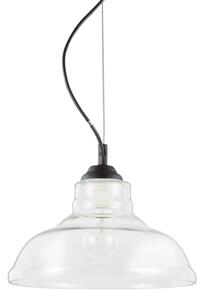Závesné svietidlo Ideal lux 112336 BISTRO SP1 PLATE TRASPARENTE 1xE27 60W chróm