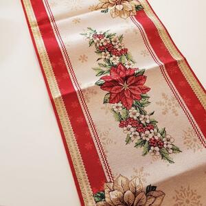 EVENIT Vianočná gobelínová šerpa 019V, 35x100 cm vianočná ruža Bavlna/polyester 40x100 cm