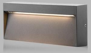 LED2 5130634 STEP ON Q L, nástenné hranaté exteriérové svietidlo 200mmx80mm 6W/256lm 3000K IP54 antracit