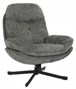 FoxBox Otočné kreslo Karin Velvet - tmavosivé