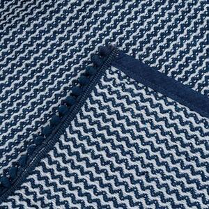 EVIM HOME Jemný tkaný prehoz na pohovku aj posteľ COMFORT s brmbolcom modrý modrá 170x230 cm